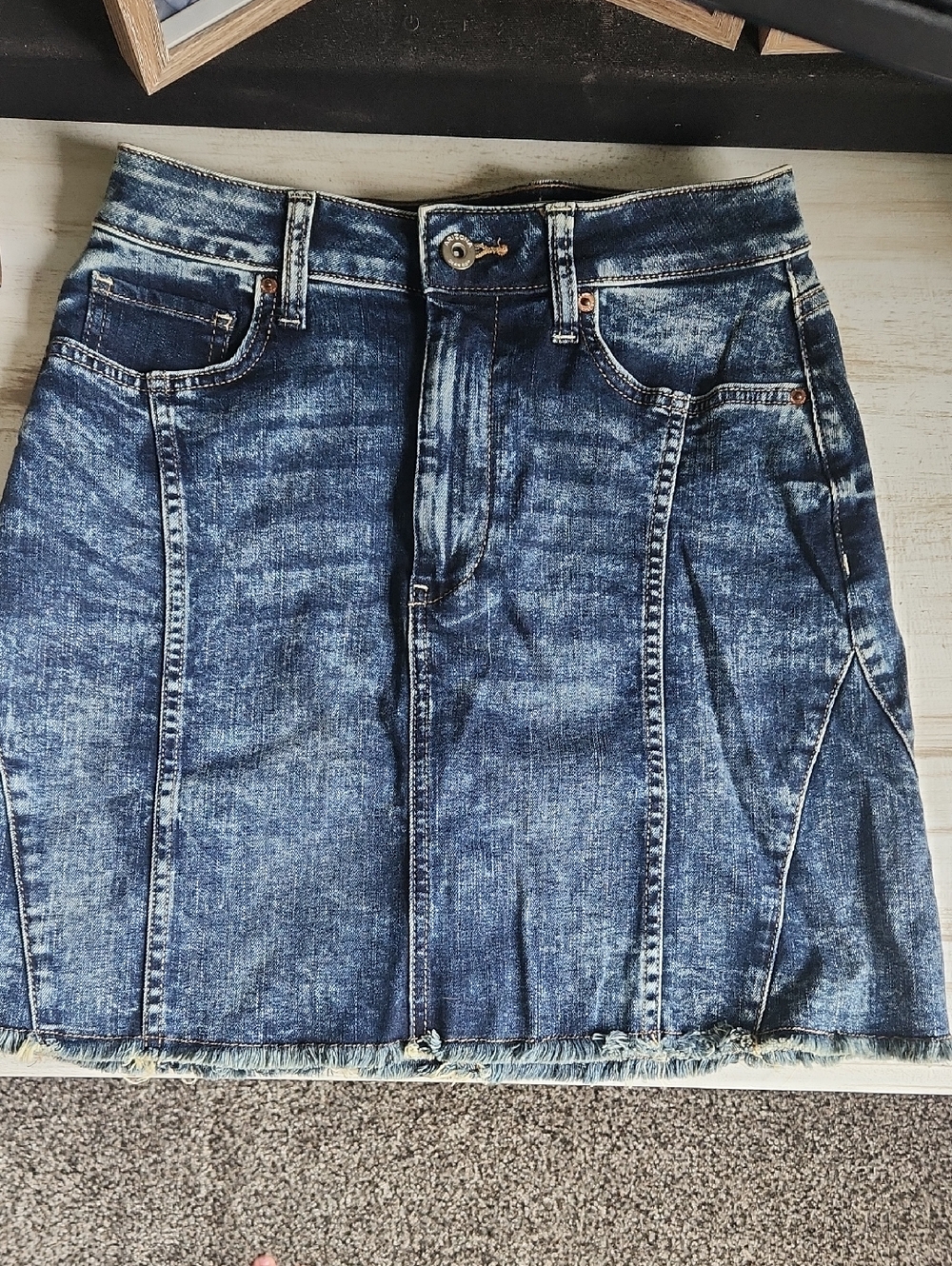Arizona Jean Company Washed Blue Denim Mini Skirt Women's Sz 5